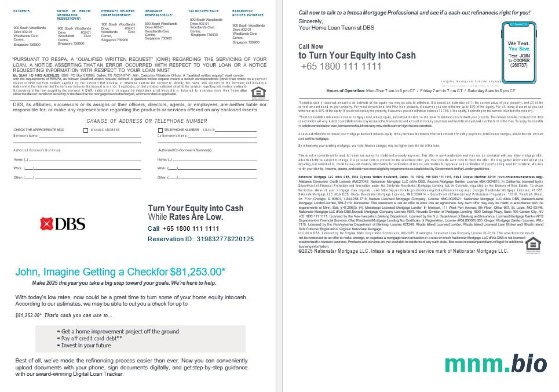Singapur DBS Bank wyciąg z kredytu hipotecznego w formatach Word i PDF 3-4